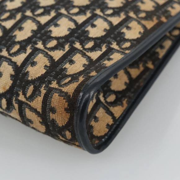 Christian Dior Trotter Canvas Shoulder Bag Navy Gold Auth ep6208 - Picture 10 of 16